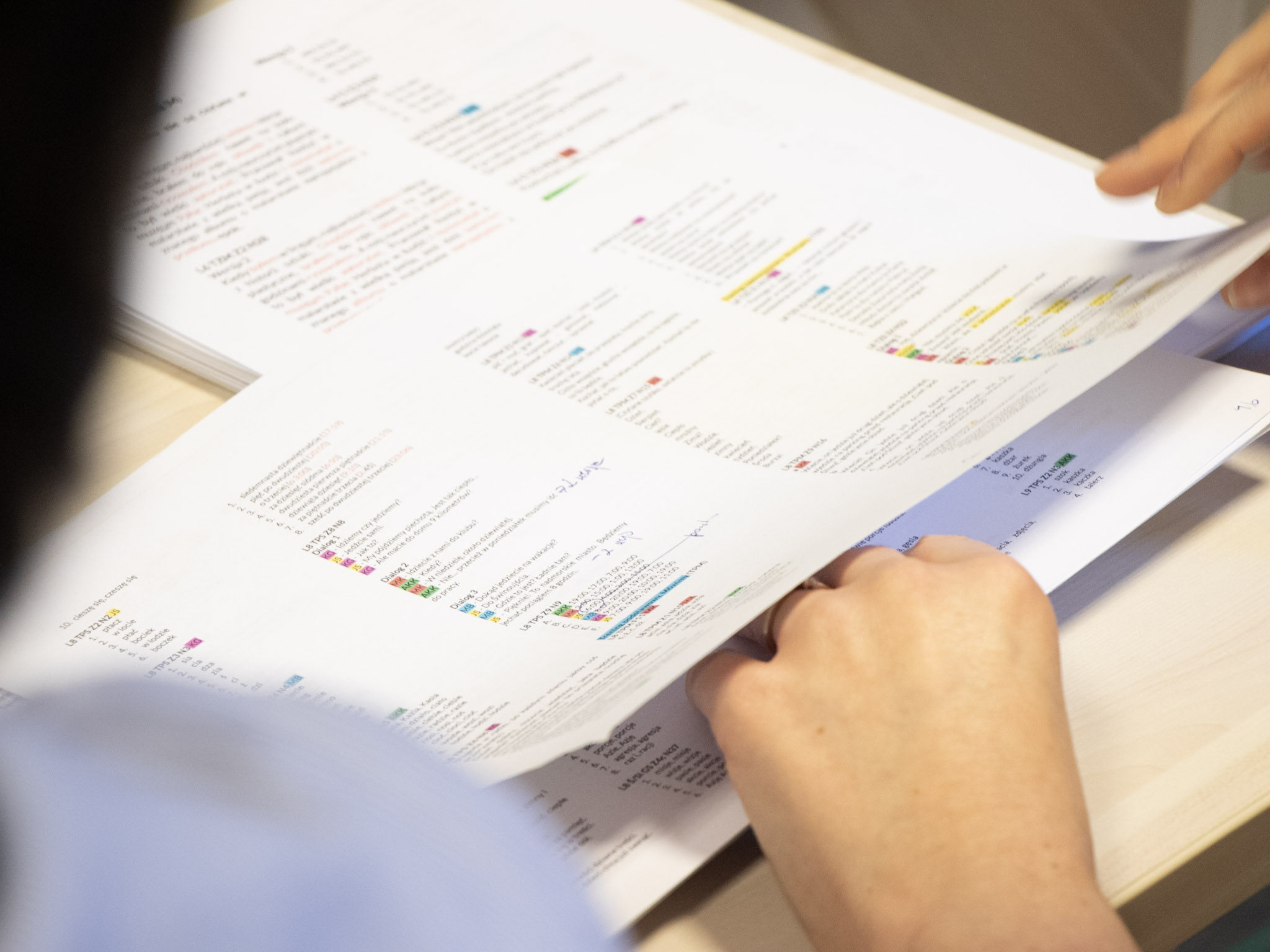 kartka z listą nagrań