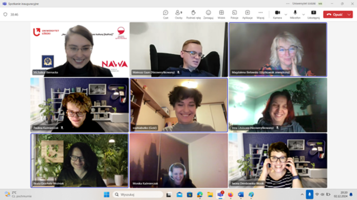 Zrzut ekranu ze spotkania inauguracyjnego online