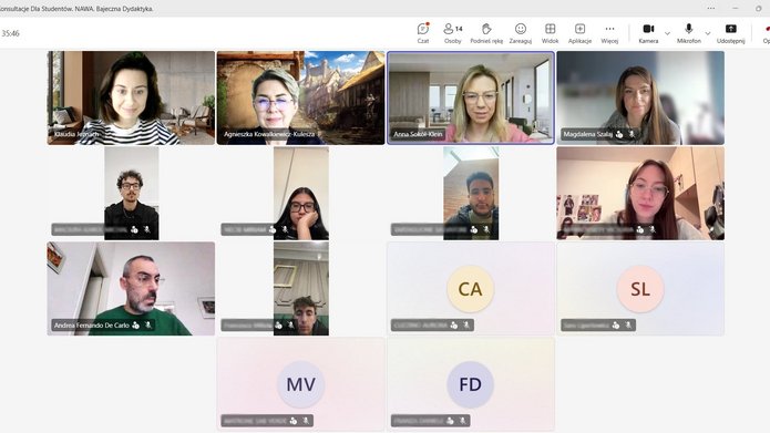 zrzut ekranu ze spotkania online